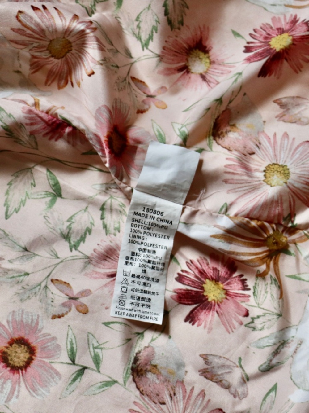 Girls Yellow Waterproof Hooded Raincoat w/ Pink Floral Lining SZ 11/12 Coraline - Picture 7 of 13